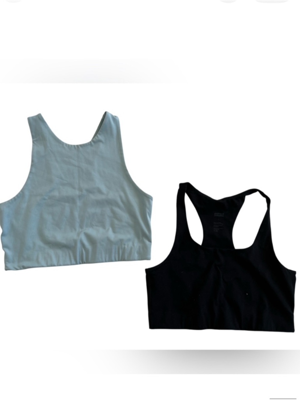 girlfriend collective Black & Light Blue Sports Bras - Racerback and Scoop